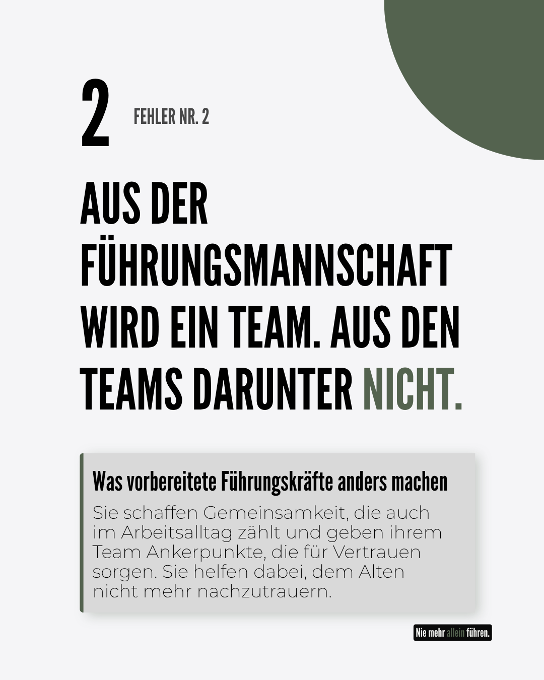 Fokus auf die Führungsebene Fehler Nr. 2 bei einer Fusion - Teambildung nur für die Führung