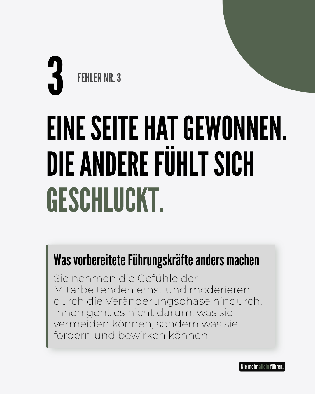 Gefühle werden unterchätzt Fehler Nr. 3 bei einer Fusion - Gewinnerseite vs. Verliererseite